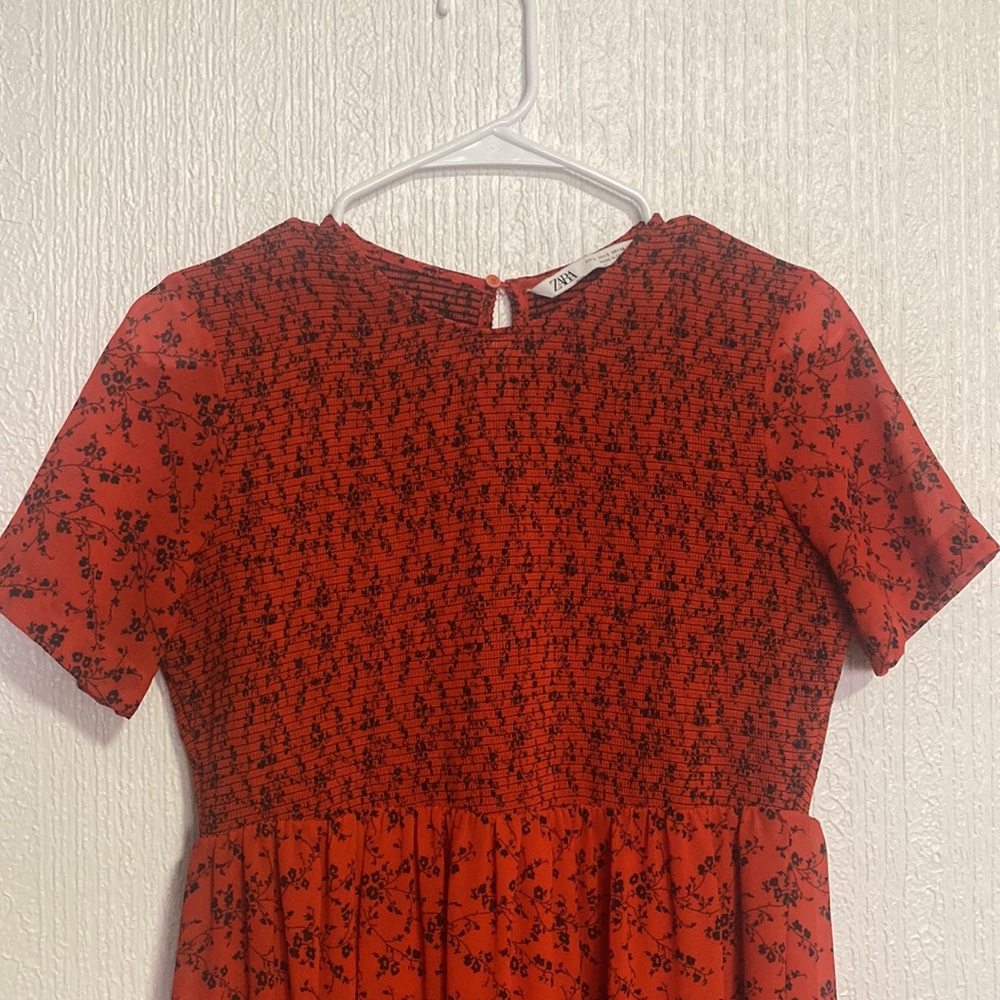 NWOT  Zara Floral-Print Midi Dress, - Picture 6 of 7